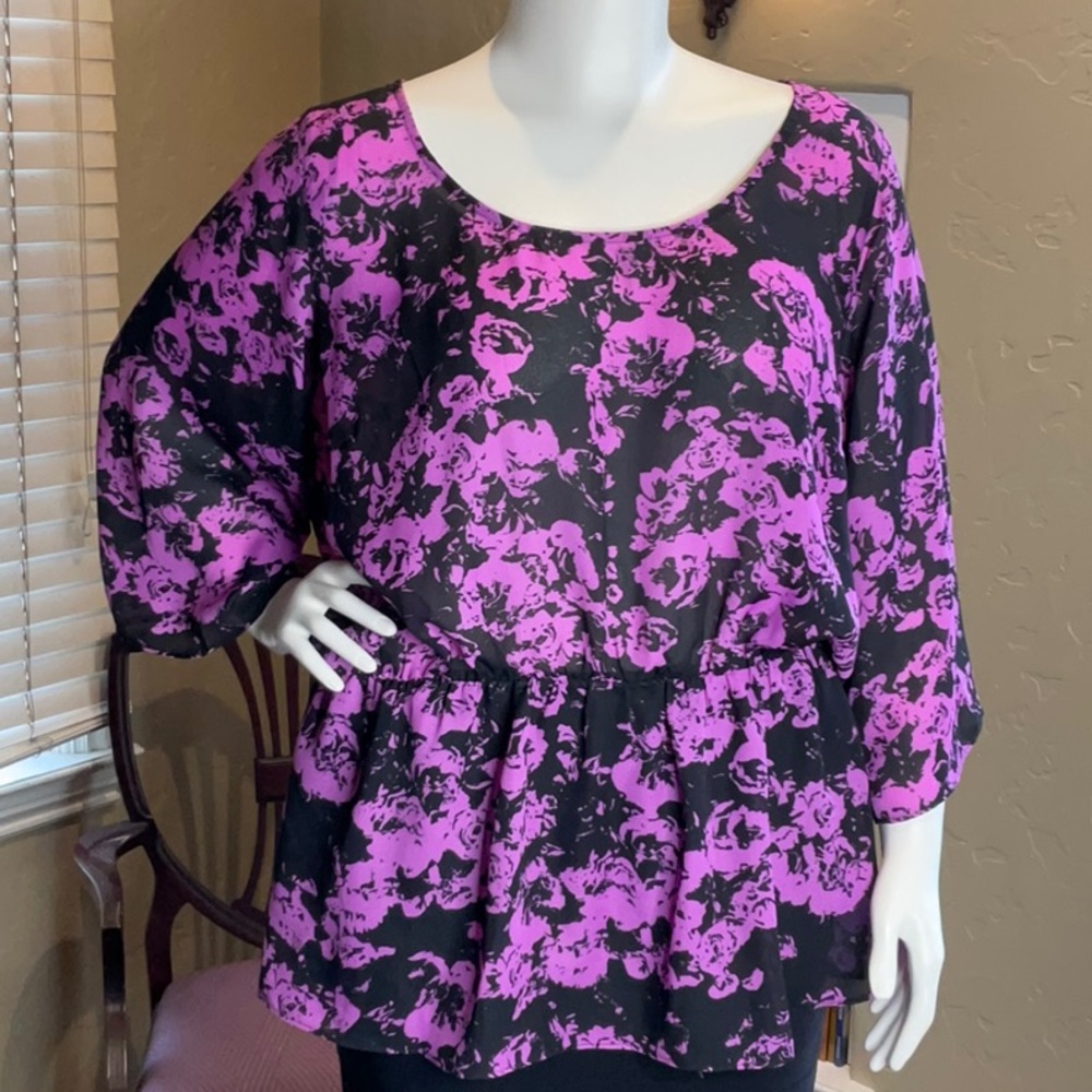 City Chic Peplum Style Blouse sz L